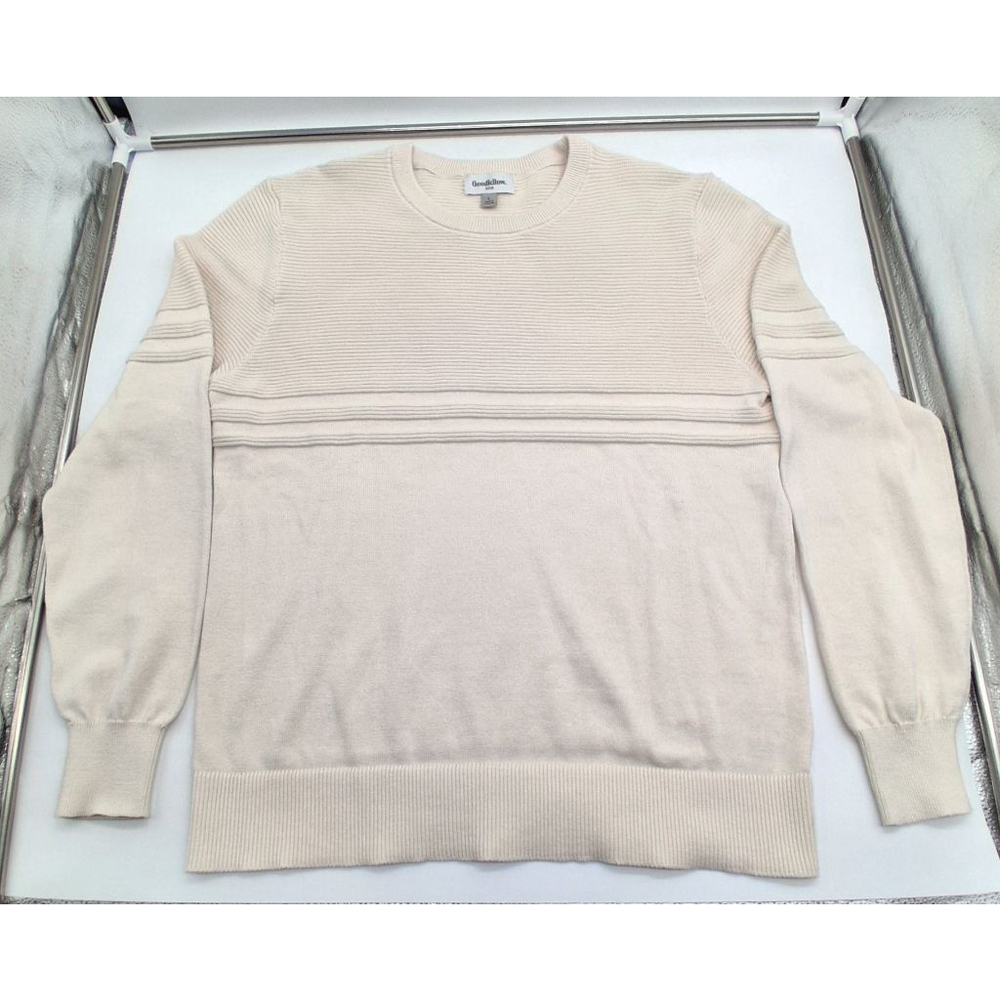 Goodfellow & Co Men’s Large Oatmeal Knit Sweater Crewneck Cotton Blend.